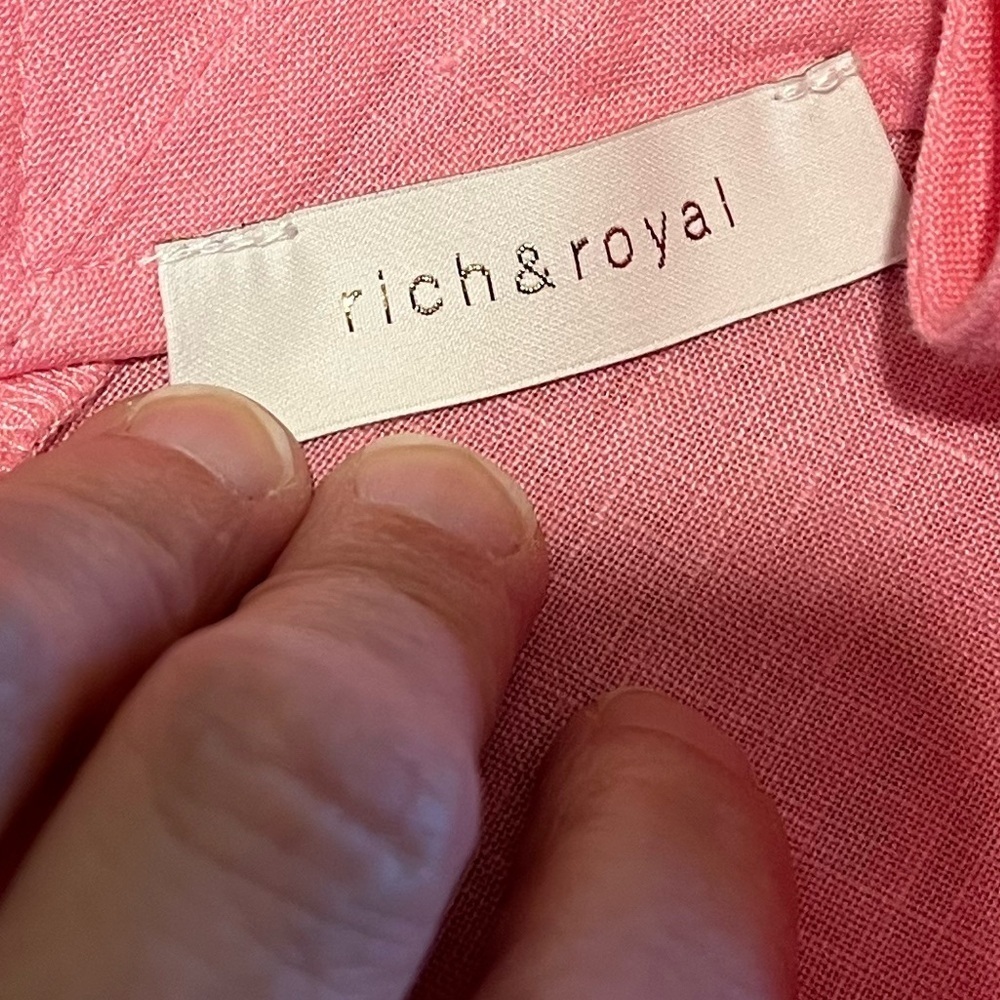RICH & ROYAL – Pink Linen Top (Estimated M) - Picture 3 of 12